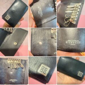 VTG Givenchy Black Leather Accessory Key Holder